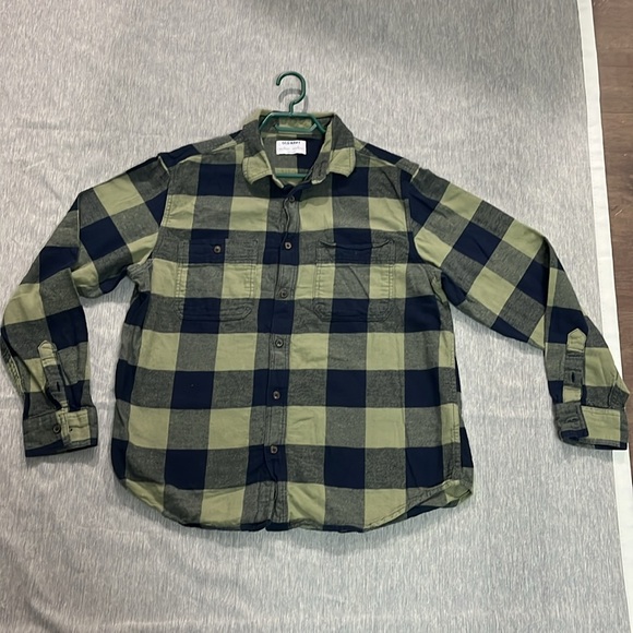 Green and blue long sleeve shirt Old Navy size Large - Picture 2 of 14